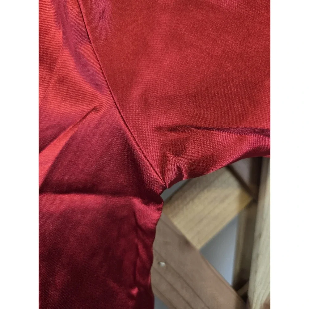 NEW Toddler Satin Pajama Set - Feather‎ Trim Shirt, Pants - Red - Size Ages 2-3